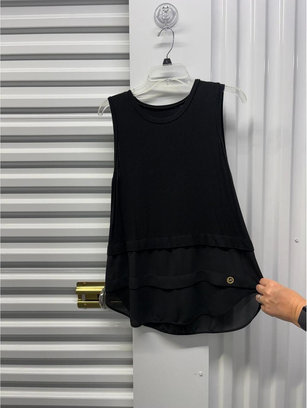 Michael Kors Women’s Large Michael Kors Black Layered Dressy Tank Top Blouse